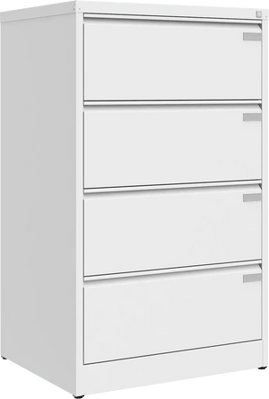Metalinė kartotekos spinta Archive, 1292x775x633 mm, A4 formatui – balta / balta