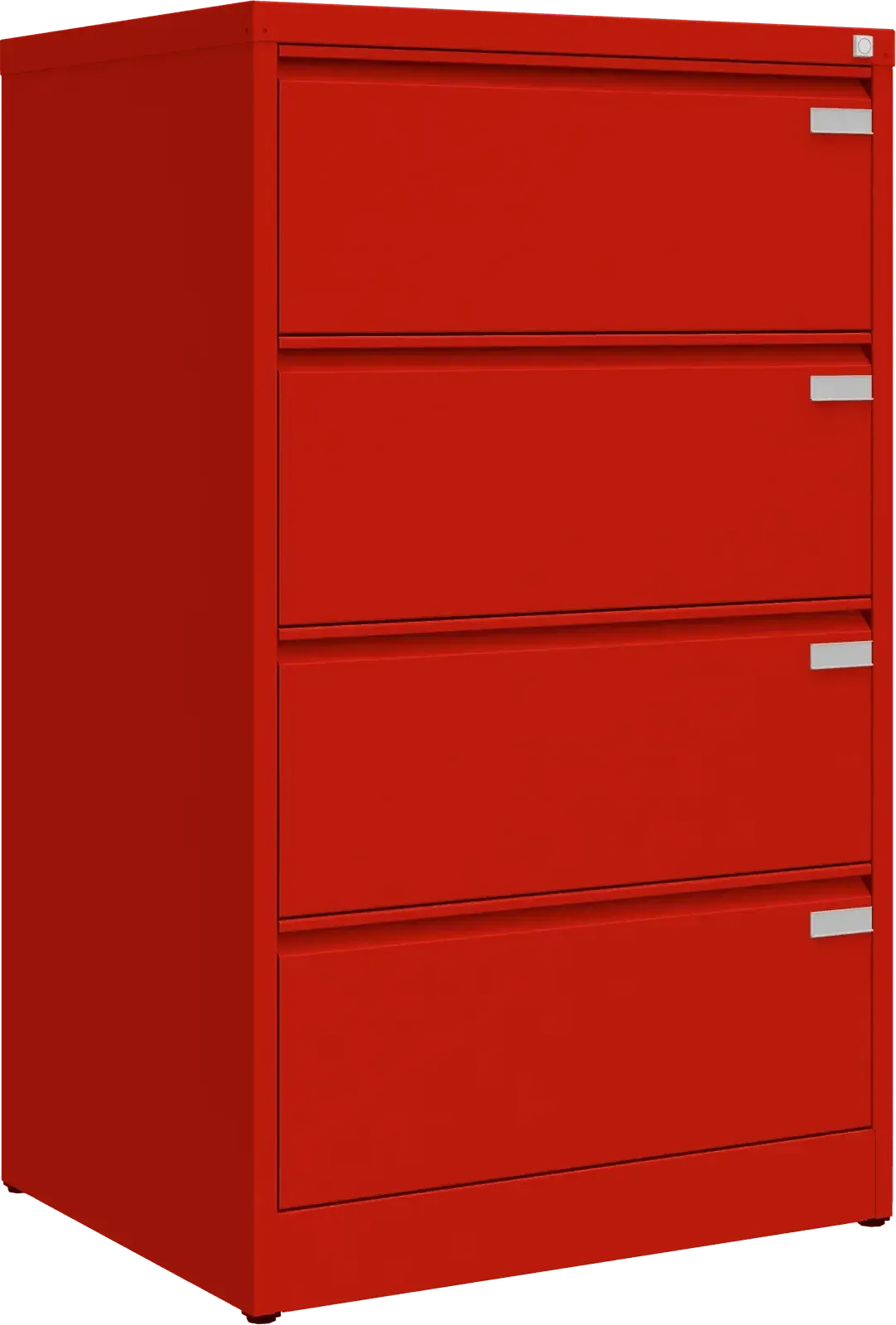 Metalinė kartotekos spinta Archive, 1292x775x633 mm, A4 formatui – raudona / raudona