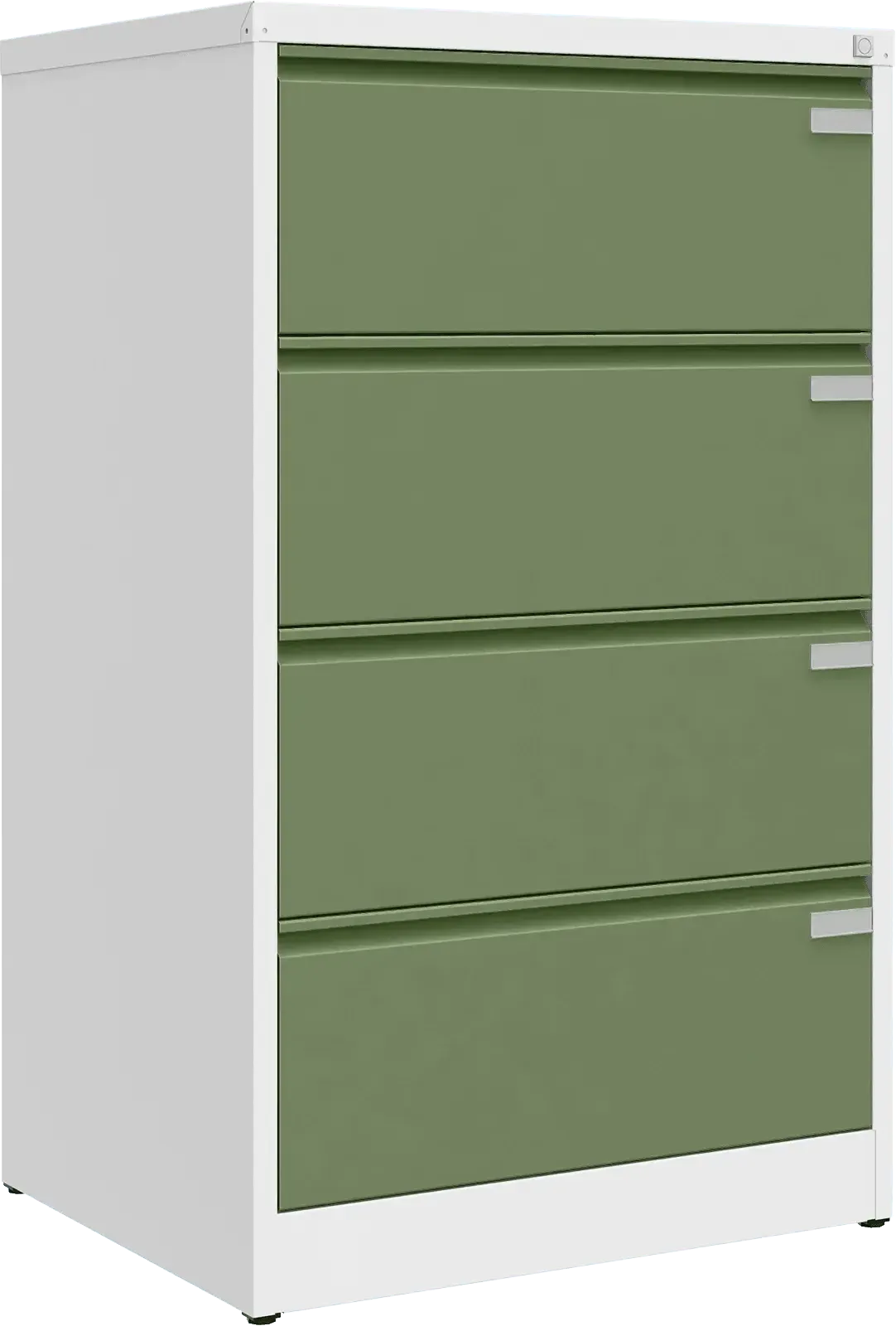 Metalinė kartotekos spinta Archive, 1292x775x633 mm, A4 formatui – balta / žalia