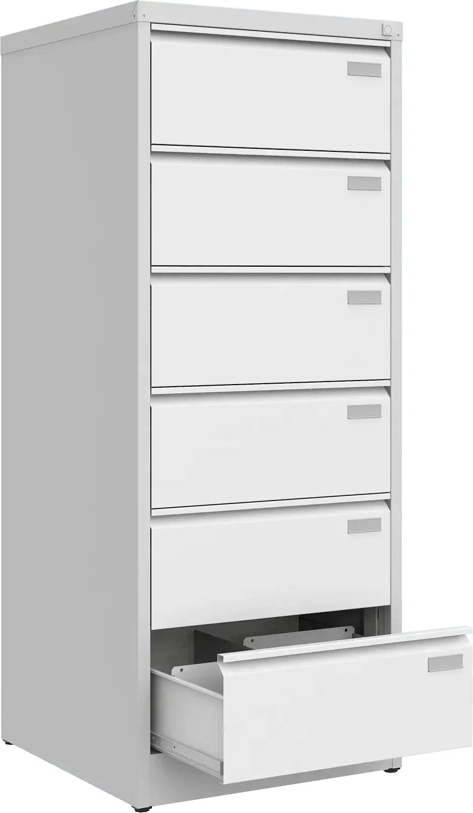 Metalinė kartotekos spinta Archive, 1518x608x633 mm, B5 formatui – šviesiai pilka / balta