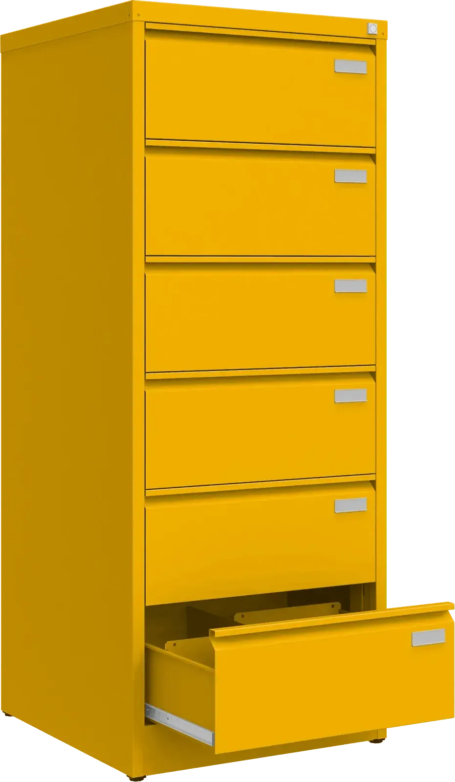 Metalinė kartotekos spinta Archive, 1518x608x633 mm, B5 formatui – geltona / geltona