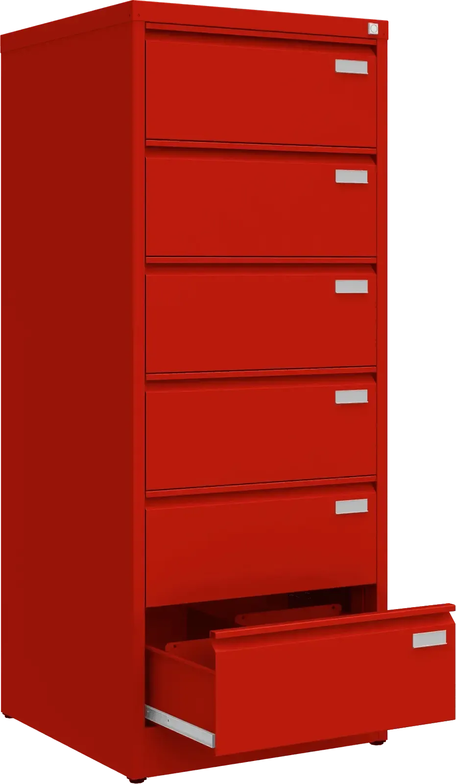 Metalinė kartotekos spinta Archive, 1518x608x633 mm, B5 formatui – raudona / raudona