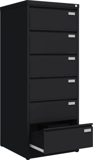 Metalinė kartotekos spinta Archive, 1518x608x633 mm, B5 formatui – juoda / juoda