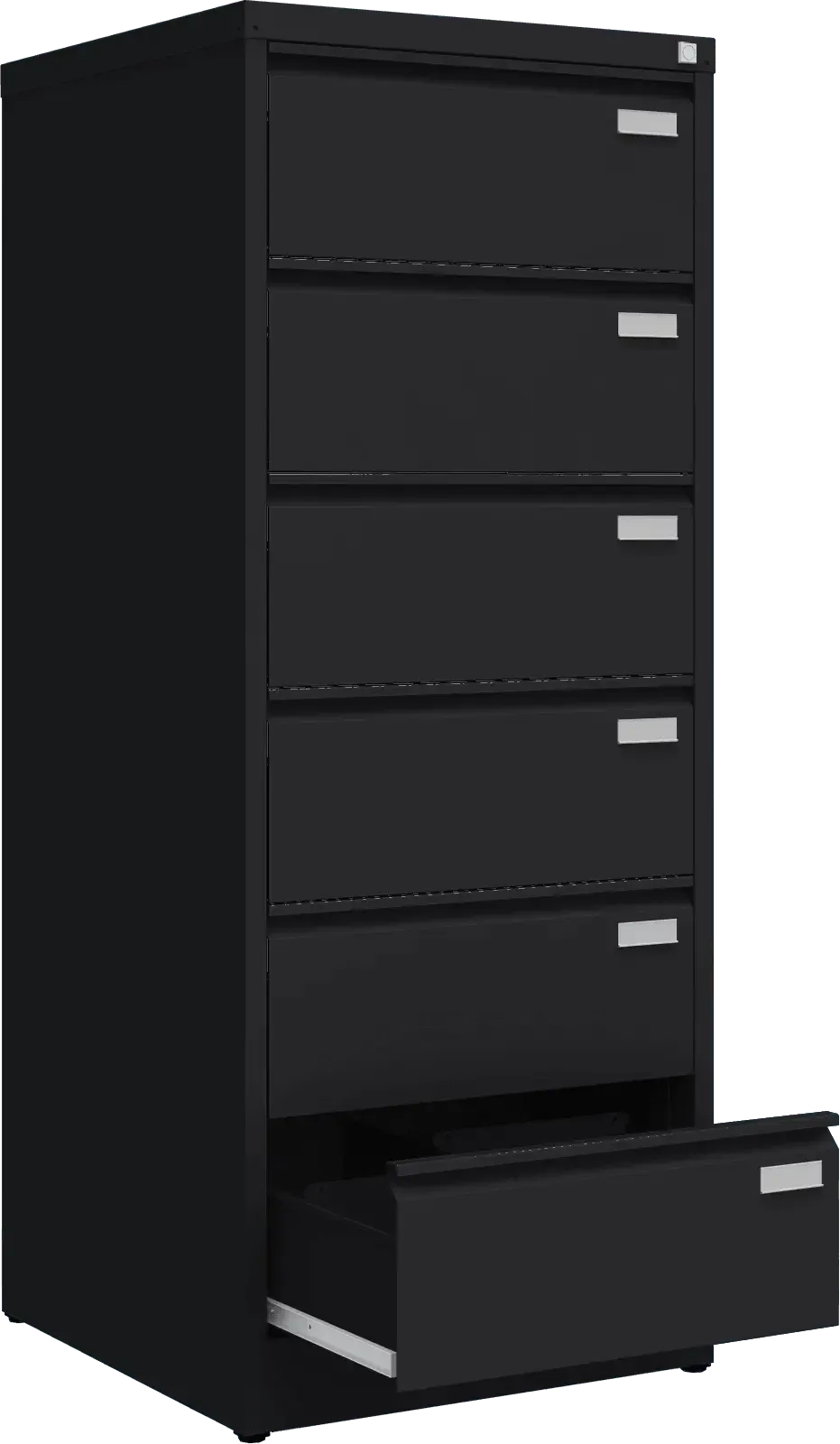 Metalinė kartotekos spinta Archive, 1518x608x633 mm, B5 formatui – juoda / juoda