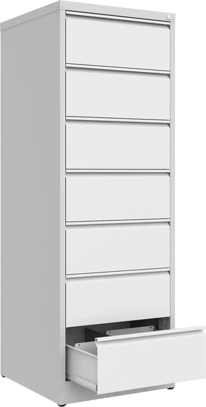 Metalinė dokumentų spinta Archive, 1748x608x633 mm, B5 formatui – šviesiai pilka / balta