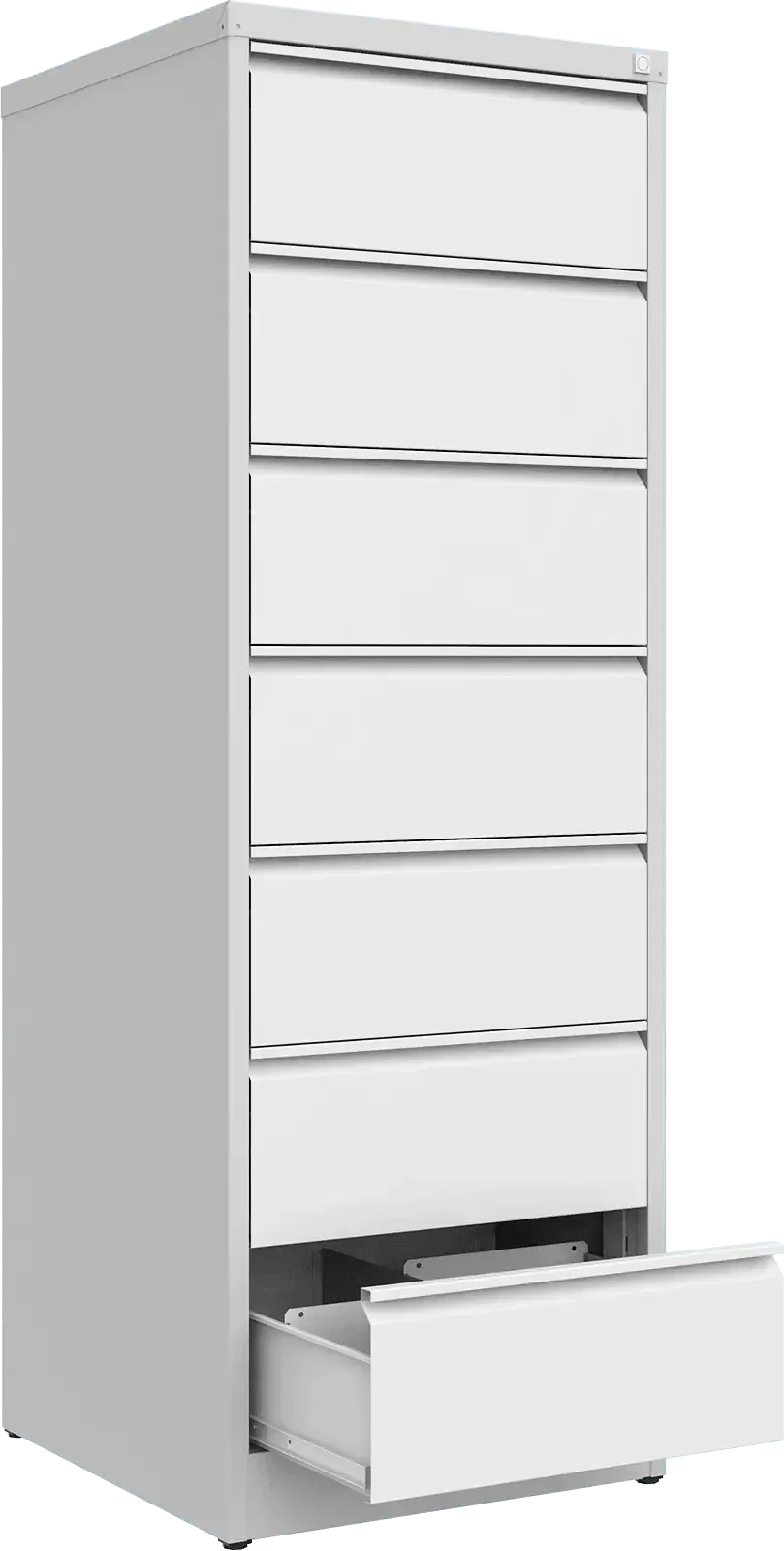 Metalinė dokumentų spinta Archive, 1748x608x633 mm, B5 formatui – šviesiai pilka / balta
