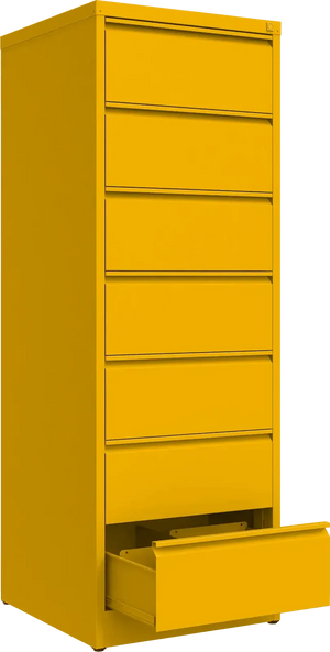 Metalinė dokumentų spinta Archive, 1748x608x633 mm, B5 formatui – geltona / geltona