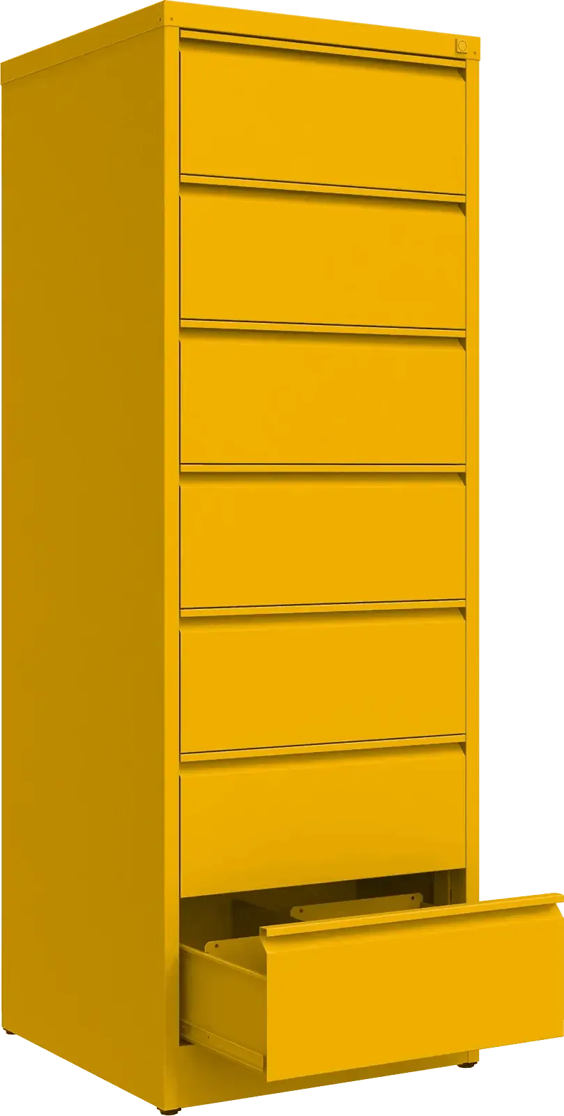 Metalinė dokumentų spinta Archive, 1748x608x633 mm, B5 formatui – geltona / geltona