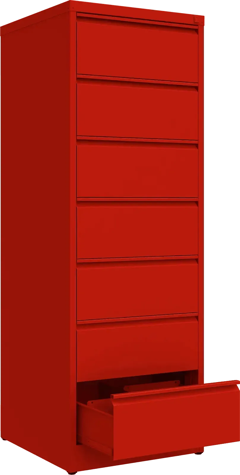 Metalinė dokumentų spinta Archive, 1748x608x633 mm, B5 formatui – raudona / raudona