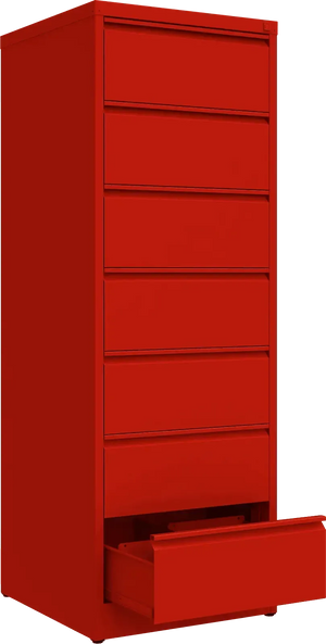 Metalinė dokumentų spinta Archive, 1748x608x633 mm, B5 formatui – raudona / raudona