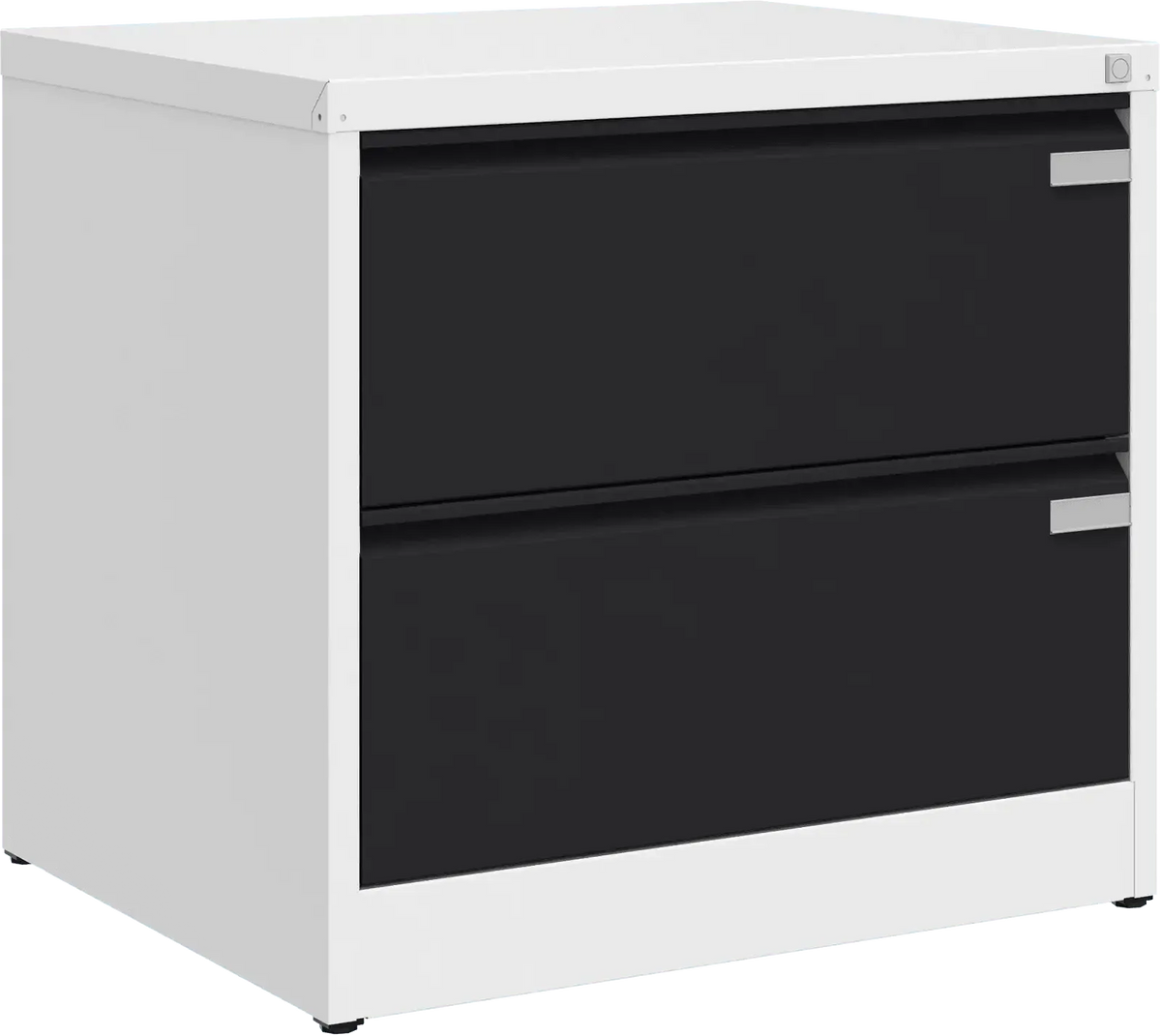 Metalinė dokumentų spinta Archive, 721x775x633 mm, A4 formatui – balta / juoda