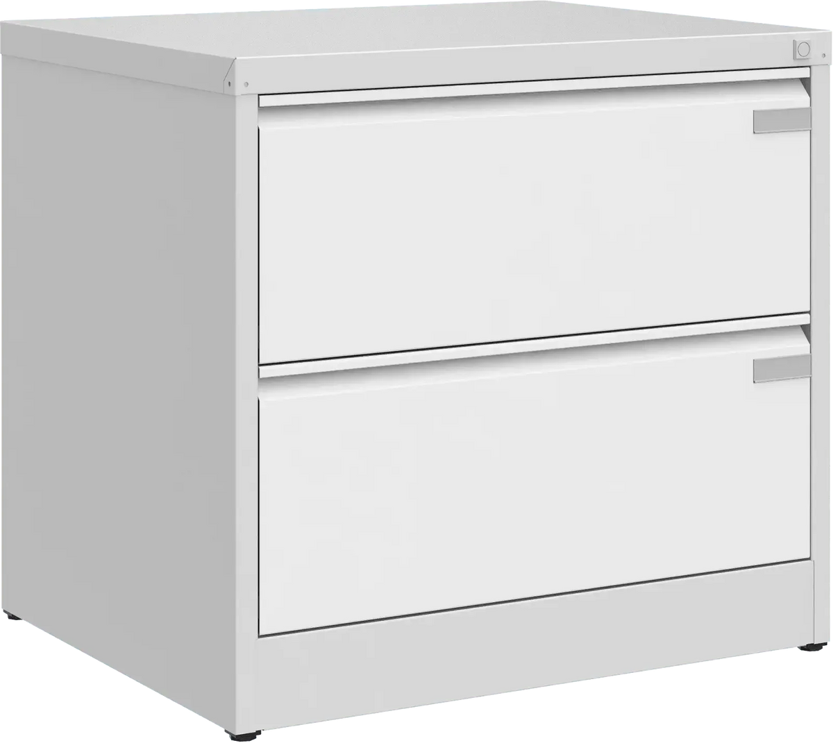 Metalinė dokumentų spinta Archive, 721x775x633 mm, A4 formatui – šviesiai pilka / balta