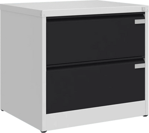 Metalinė dokumentų spinta Archive, 721x775x633 mm, A4 formatui – šviesiai pilka / juoda