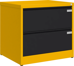 Metalinė dokumentų spinta Archive, 721x775x633 mm, A4 formatui – geltona / juoda