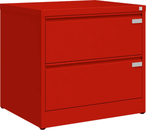 Metalinė dokumentų spinta Archive, 721x775x633 mm, A4 formatui – raudona / raudona