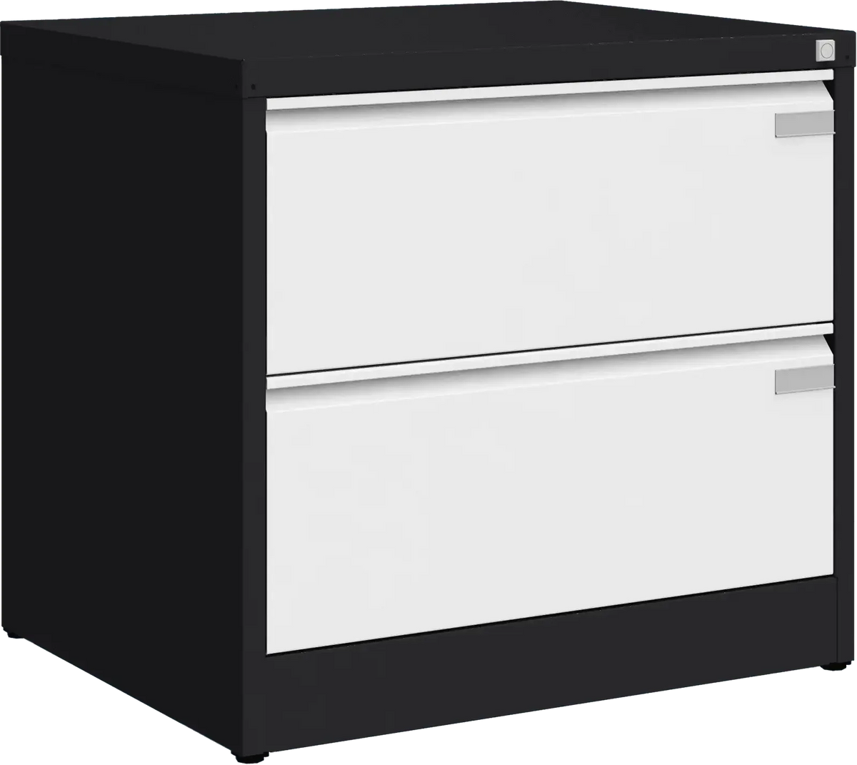 Metalinė dokumentų spinta Archive, 721x775x633 mm, A4 formatui – juoda / balta