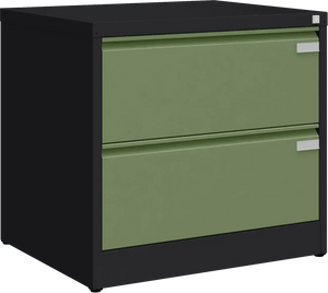 Metalinė dokumentų spinta Archive, 721x775x633 mm, A4 formatui – juoda / žalia