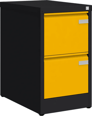 Metalinė kartotekos spinta Archive, 722x415x633 mm, A4 formatui – juoda / geltona
