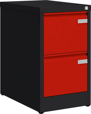 Metalinė kartotekos spinta Archive, 722x415x633 mm, A4 formatui – juoda / raudona