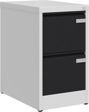 Metalinė kartotekos spinta Archive, 722x415x633 mm, A4 formatui – šviesiai pilka / juoda
