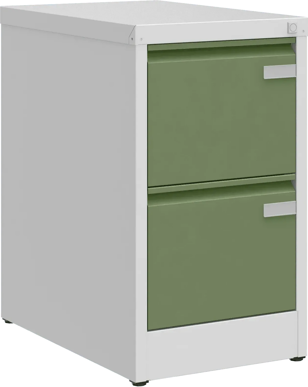 Metalinė kartotekos spinta Archive, 722x415x633 mm, A4 formatui – šviesiai pilka / žalia