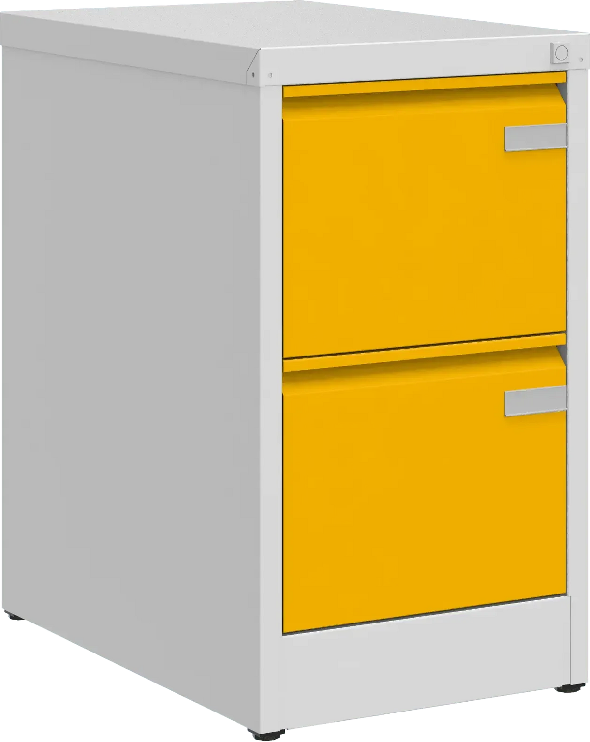 Metalinė kartotekos spinta Archive, 722x415x633 mm, A4 formatui – šviesiai pilka / geltona