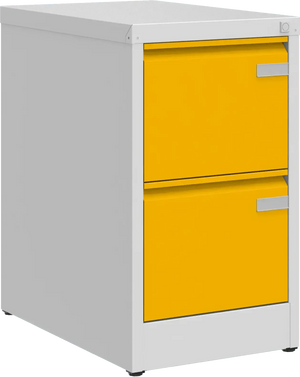 Metalinė kartotekos spinta Archive, 722x415x633 mm, A4 formatui – šviesiai pilka / geltona