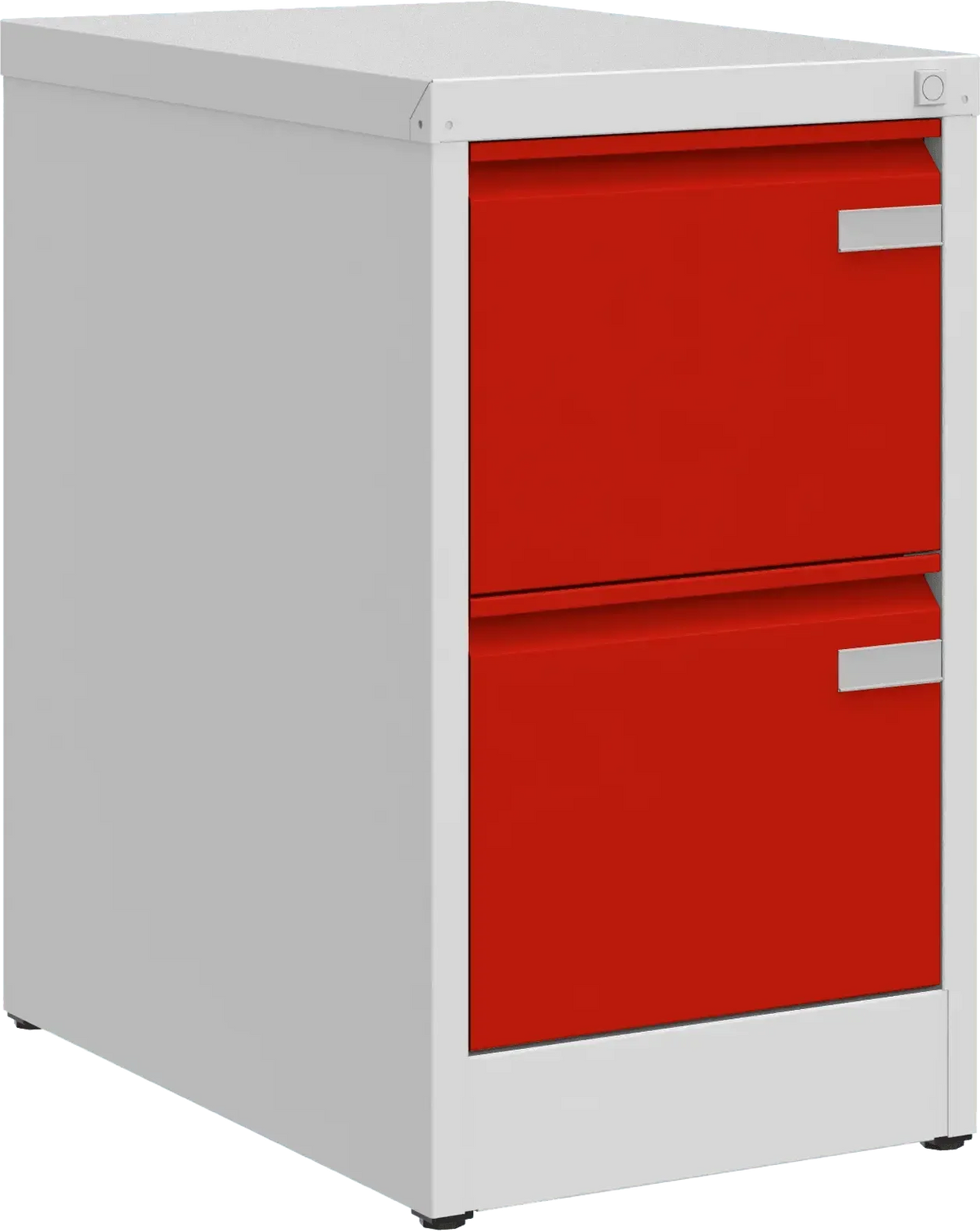 Metalinė kartotekos spinta Archive, 722x415x633 mm, A4 formatui – šviesiai pilka / raudona