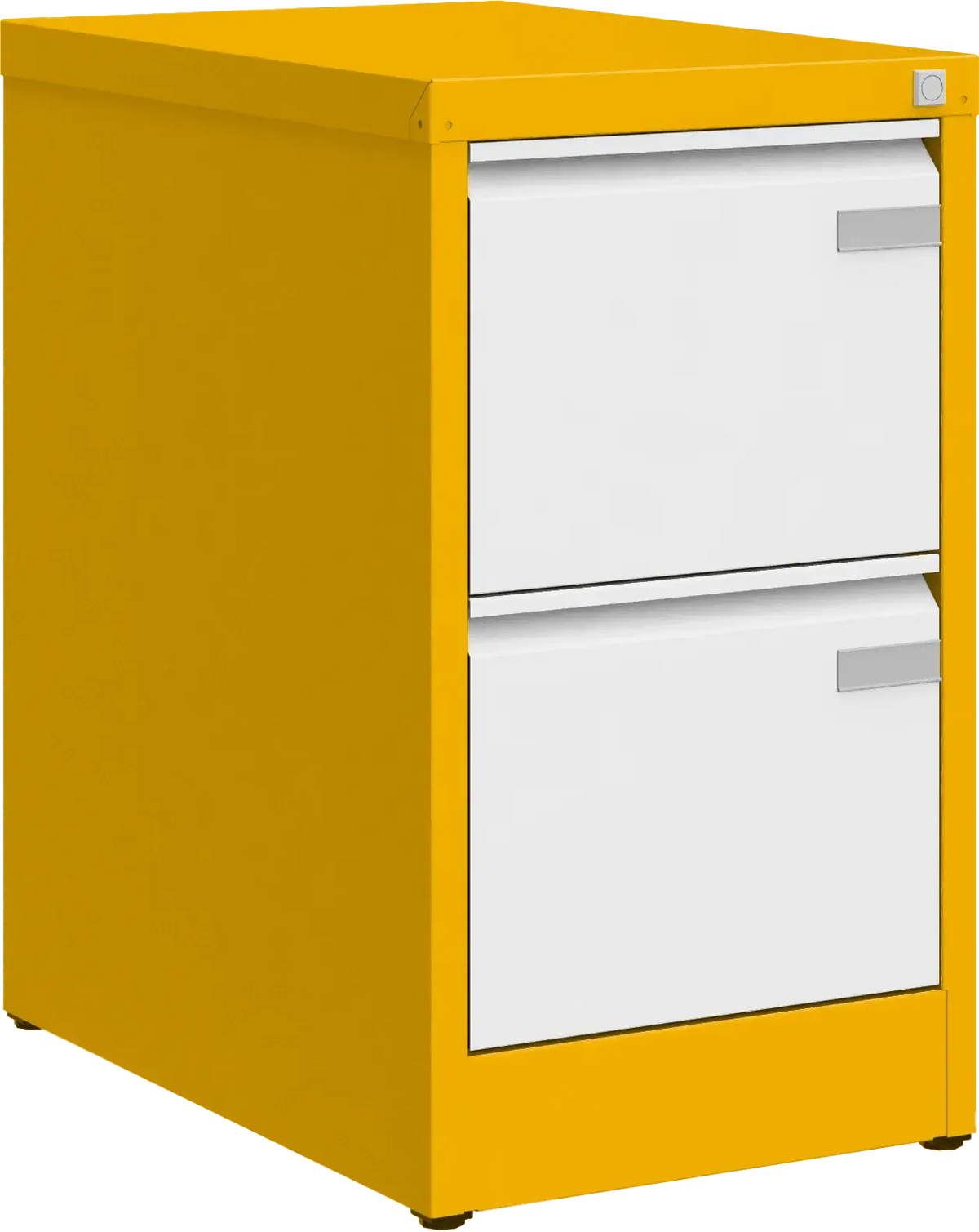 Metalinė kartotekos spinta Archive, 722x415x633 mm, A4 formatui – geltona / balta