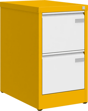 Metalinė kartotekos spinta Archive, 722x415x633 mm, A4 formatui – geltona / balta