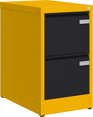 Metalinė kartotekos spinta Archive, 722x415x633 mm, A4 formatui – geltona / juoda