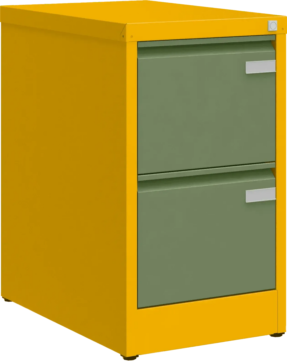 Metalinė kartotekos spinta Archive, 722x415x633 mm, A4 formatui – geltona / žalia