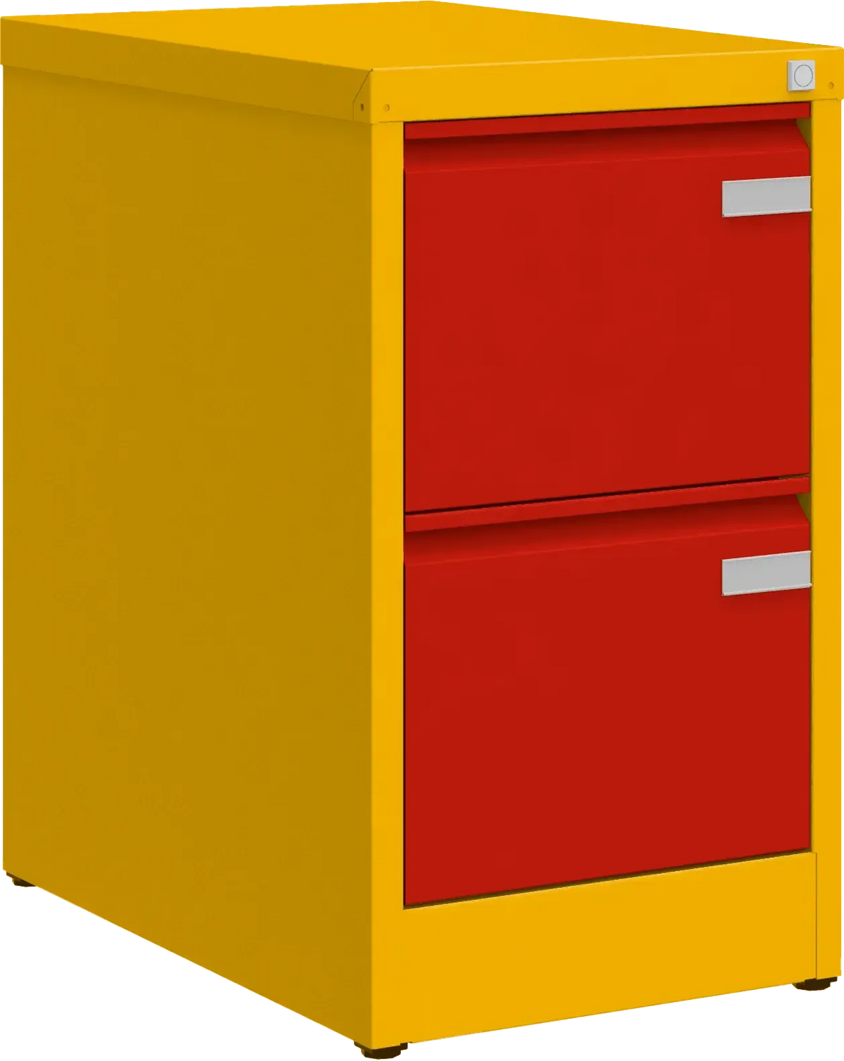 Metalinė kartotekos spinta Archive, 722x415x633 mm, A4 formatui – geltona / raudona