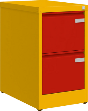Metalinė kartotekos spinta Archive, 722x415x633 mm, A4 formatui – geltona / raudona