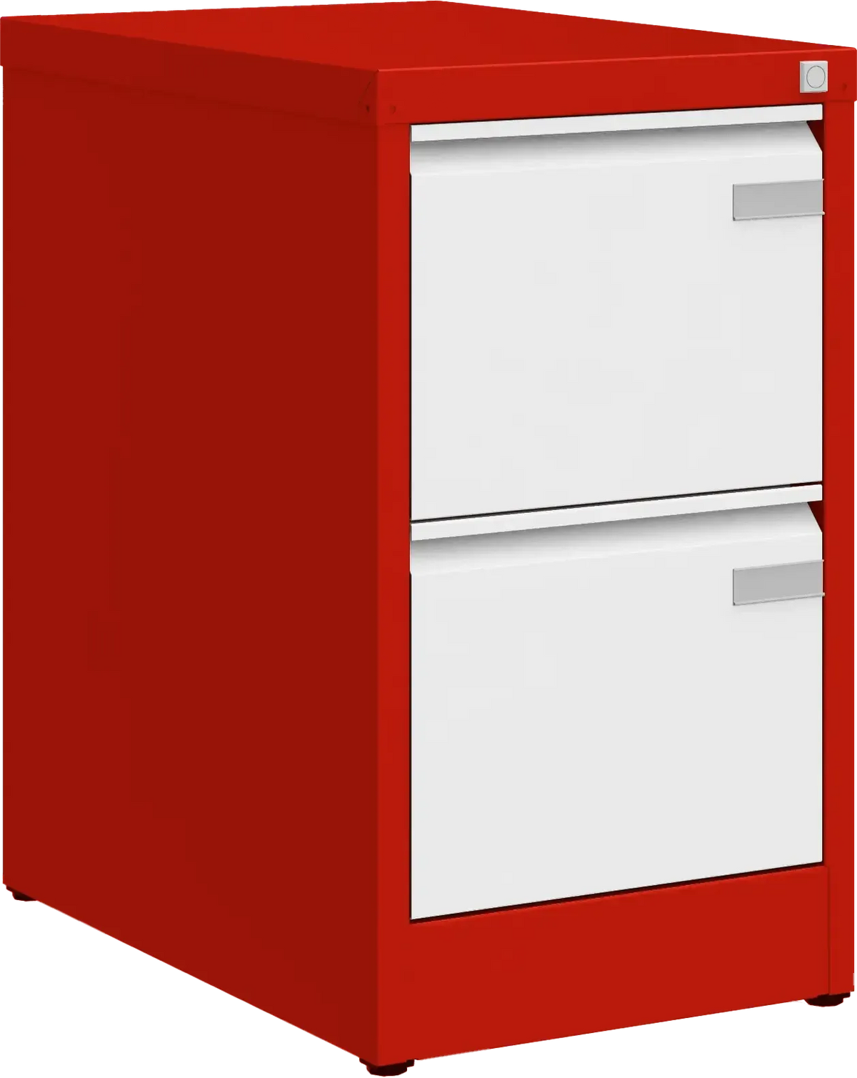 Metalinė kartotekos spinta Archive, 722x415x633 mm, A4 formatui – raudona / balta