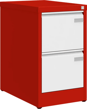 Metalinė kartotekos spinta Archive, 722x415x633 mm, A4 formatui – raudona / balta