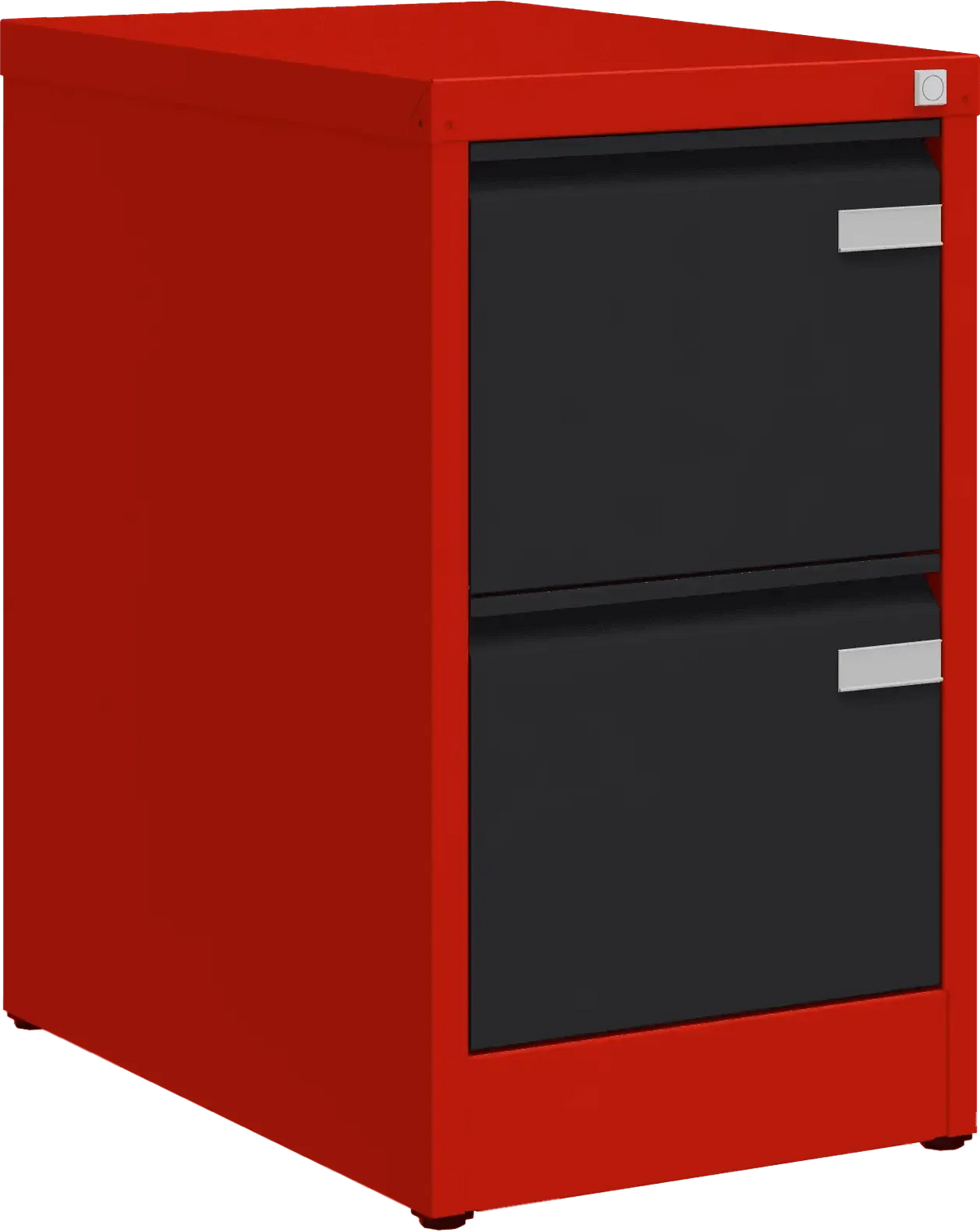 Metalinė kartotekos spinta Archive, 722x415x633 mm, A4 formatui – raudona / juoda