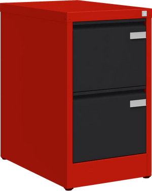 Metalinė kartotekos spinta Archive, 722x415x633 mm, A4 formatui – raudona / juoda