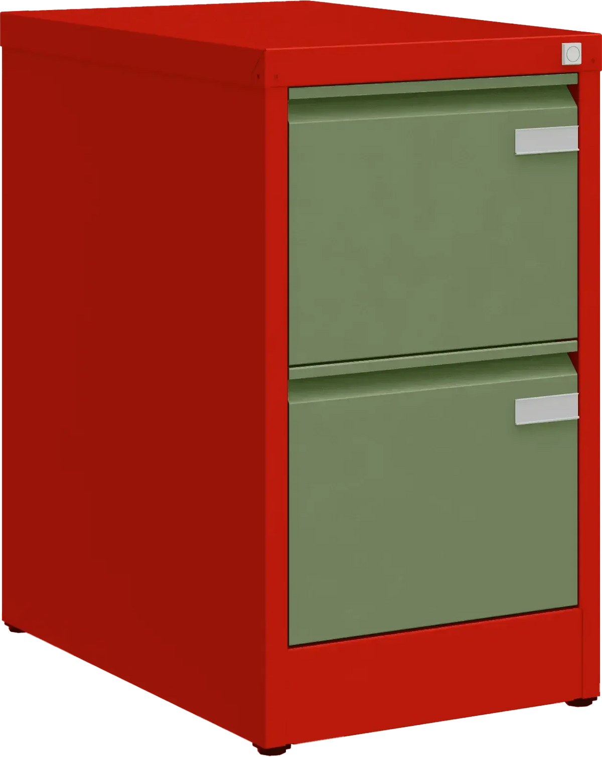 Metalinė kartotekos spinta Archive, 722x415x633 mm, A4 formatui – raudona / žalia