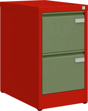 Metalinė kartotekos spinta Archive, 722x415x633 mm, A4 formatui – raudona / žalia