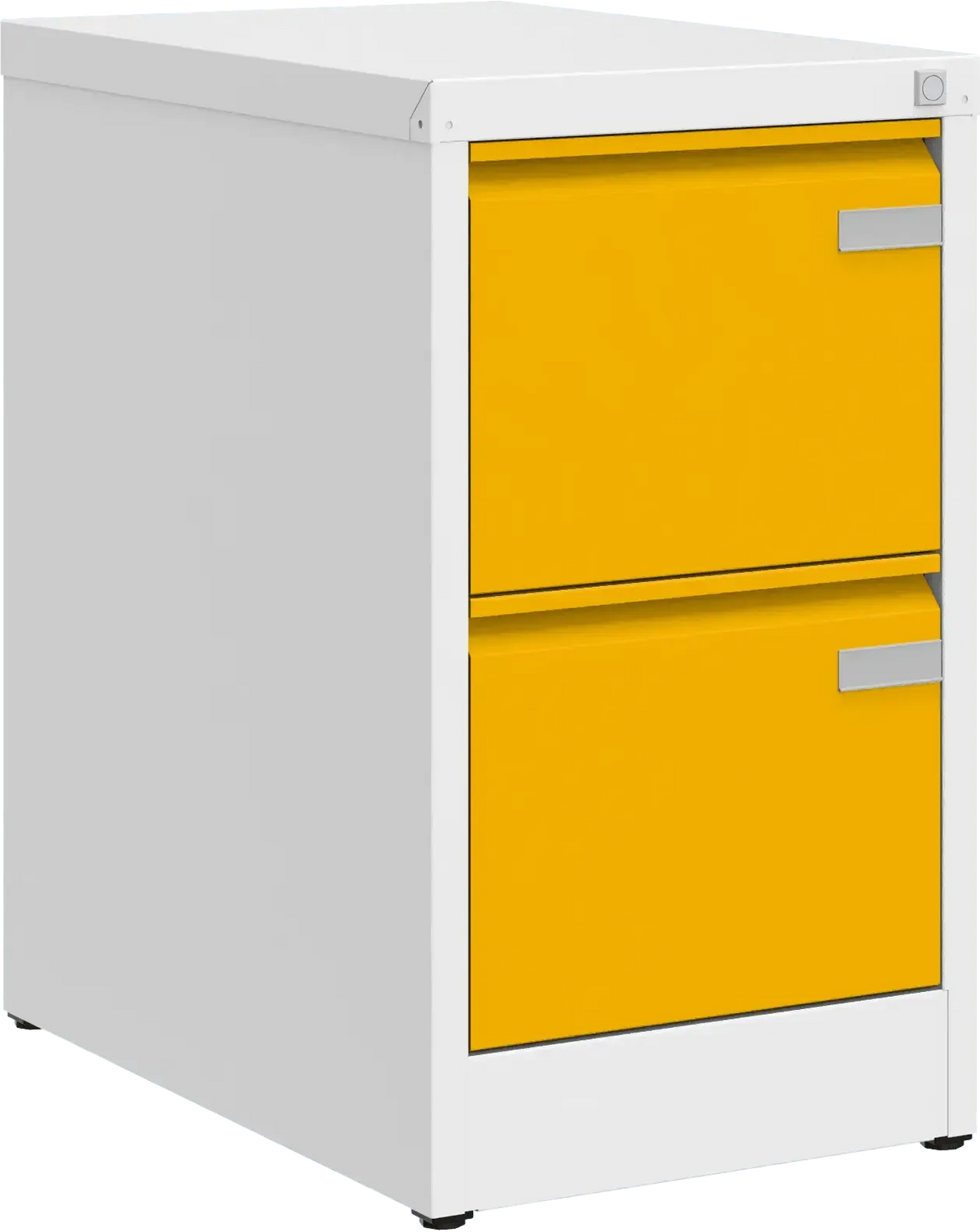Metalinė kartotekos spinta Archive, 722x415x633 mm, A4 formatui – balta / geltona
