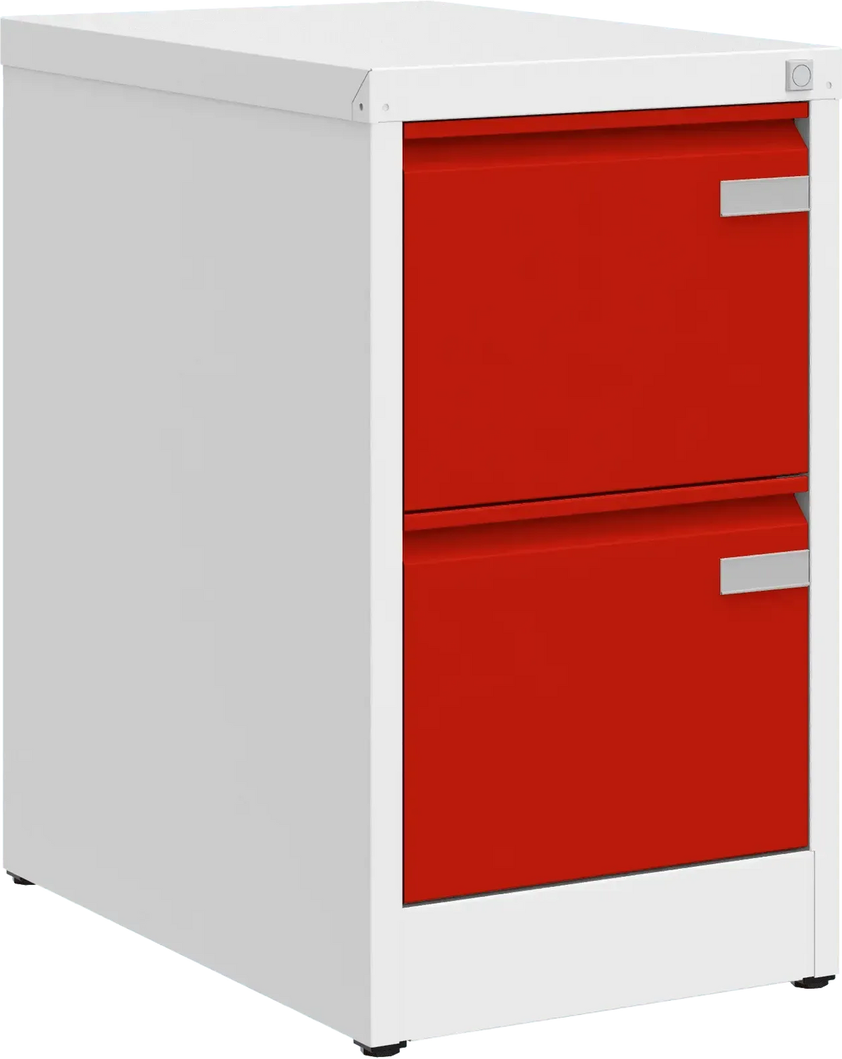 Metalinė kartotekos spinta Archive, 722x415x633 mm, A4 formatui – balta / raudona