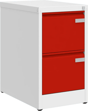 Metalinė kartotekos spinta Archive, 722x415x633 mm, A4 formatui – balta / raudona