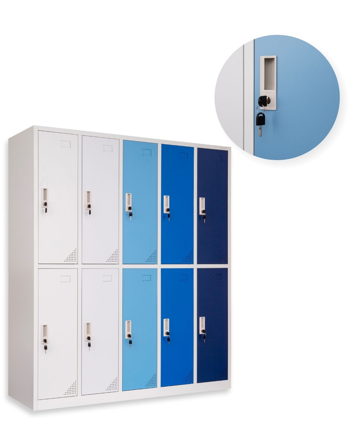 Metalinė persirengimo spinta Oxford Blue, 10 skyrelių