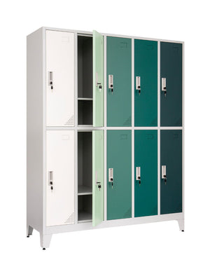 Metalinė persirengimo spinta Oxford Green, 10 skyrių