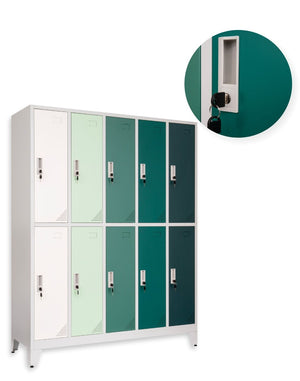 Metalinė persirengimo spinta Oxford Green, 10 skyrių