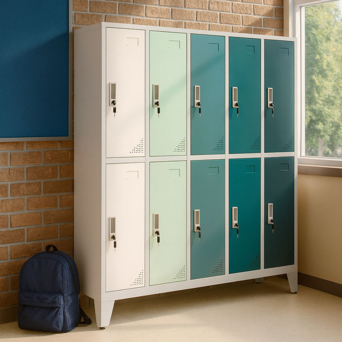 Metalinė persirengimo spinta Oxford Green, 10 skyrių