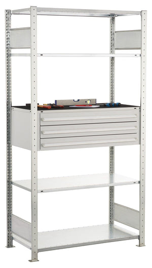 Metalinė lentyna Schulte Multiplus 2000 mm x1000 mm su stalčiais