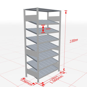 Metalinė lentyna Schulte Multiplus 2000 mm x1000 mm Kanban – 500 / 150 / cinkuota