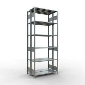 Metalinė lentyna Schulte Multiplus 2500 mm x1000 mm, dvipusė, įstatoma x2 – 2 x 300 / 150 / cinkuota